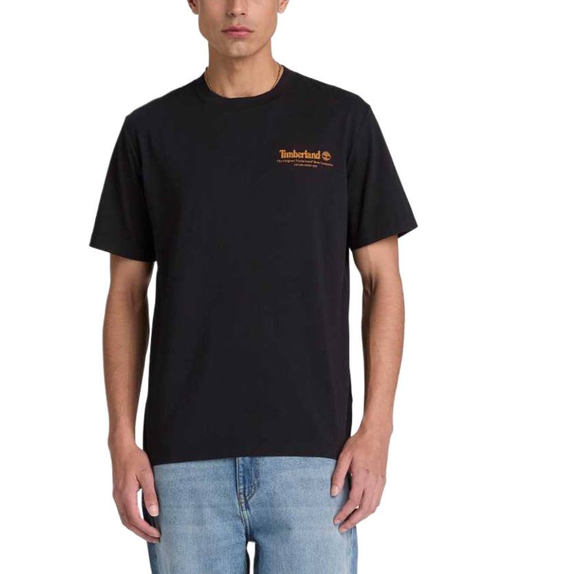 Timberland T Shirts Men's Black Crew Neck Moderate