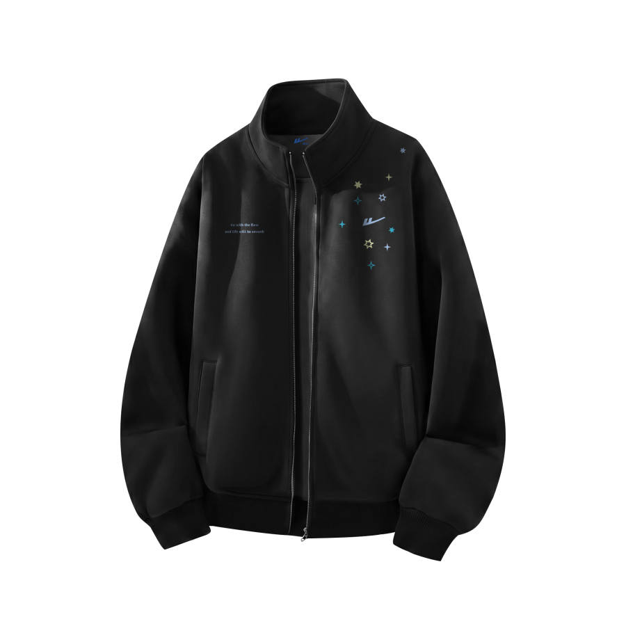 WARRIOR Sweatshirts Unisex Stand Collar Moderate Straight Fit
