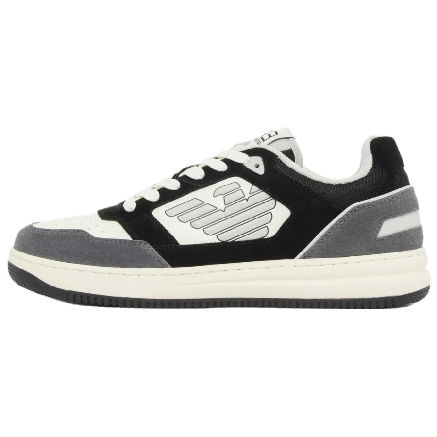 EMPORIO ARMANI EA7 Skateboard Shoes Unisex Low Top Black White Gray