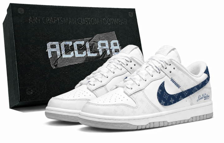 Nike Nike Dunk Skateboard Shoes Unisex Low Top White/Blue/Gray