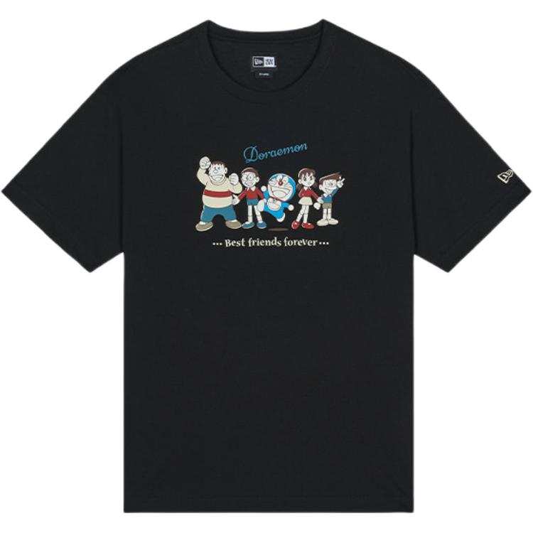 New Era T Shirts Unisex Black Crew Neck Moderate