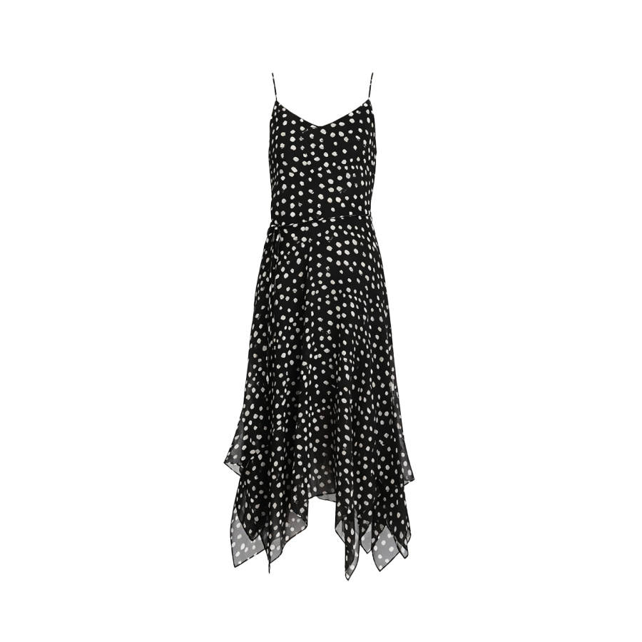 PINKO Slip Dresses Women's White Dot Thin Midi Skirt