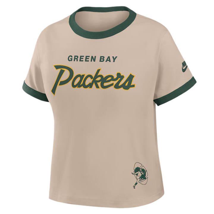 Nike Nike NFL T Shirts Women's Cream/fir Crew Neck Moderate
