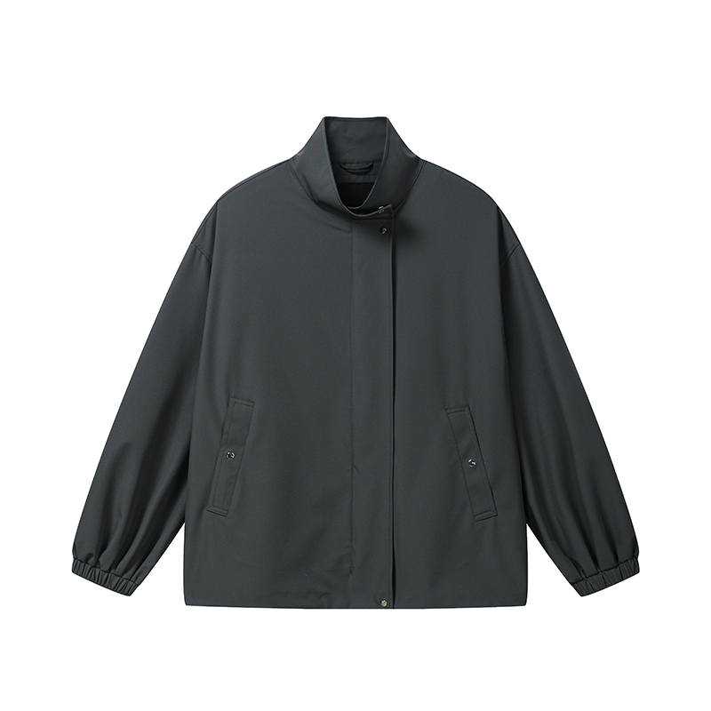 FILA MILANO Jackets Women's Mist Gray Stand Collar Moderate Straight Fit