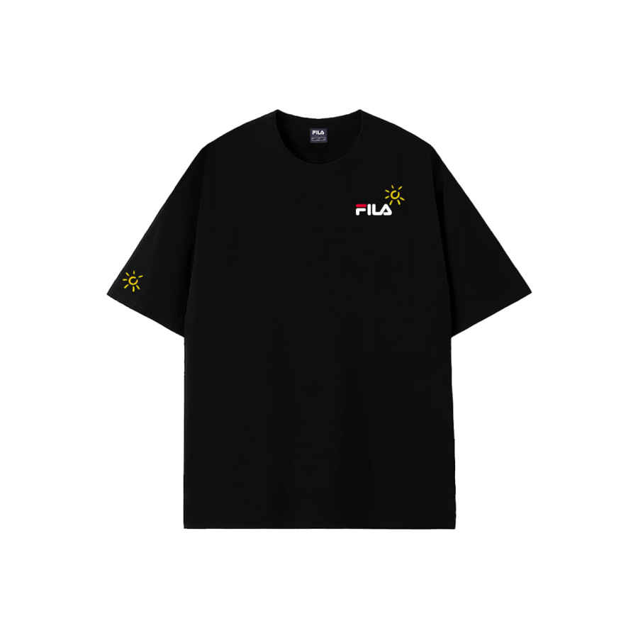 FILA T Shirts Unisex Black Crew Neck Moderate