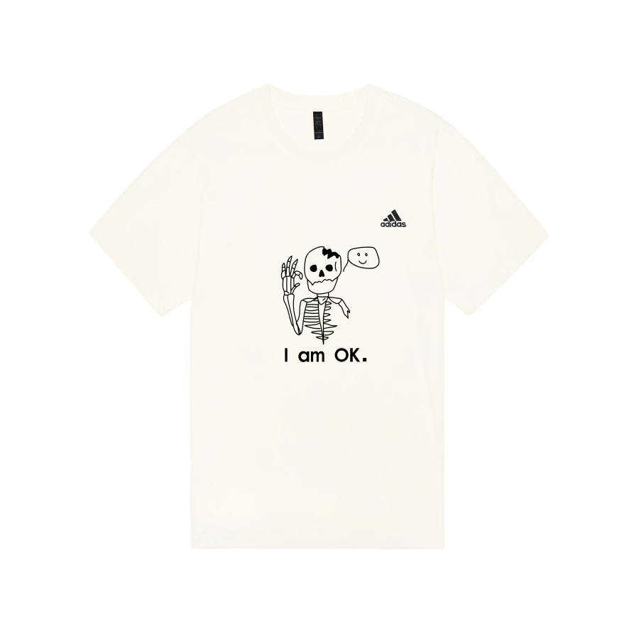 Adidas Adidas MUST HAVES T Shirts Unisex Ecru Crew Neck Moderate Straight Fit