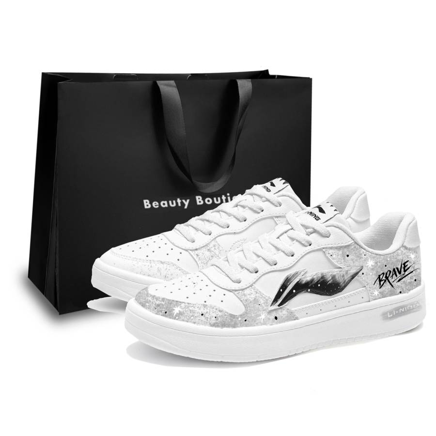 Li-Ning Li Ning Skateboard Shoes Unisex Low Top White Black Silver Gray Color Block