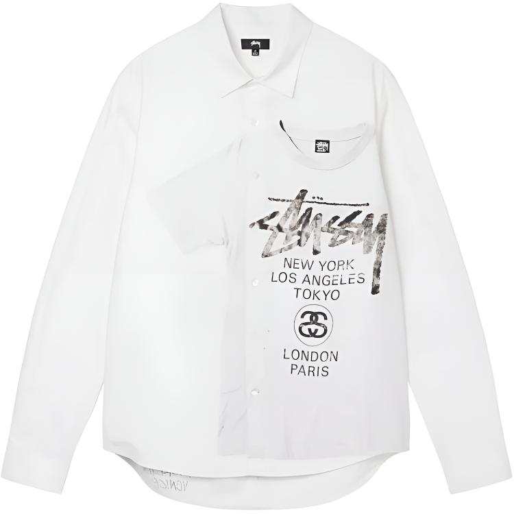 Stussy World Cruise Collection FW22 Shirt Men's White