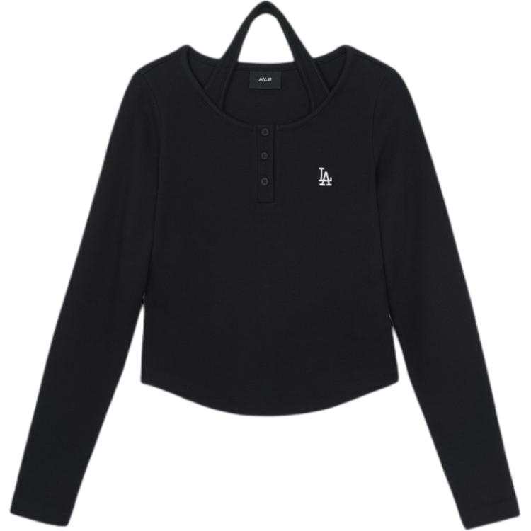 MLB MLB T Shirts Women's Black Henry Collar