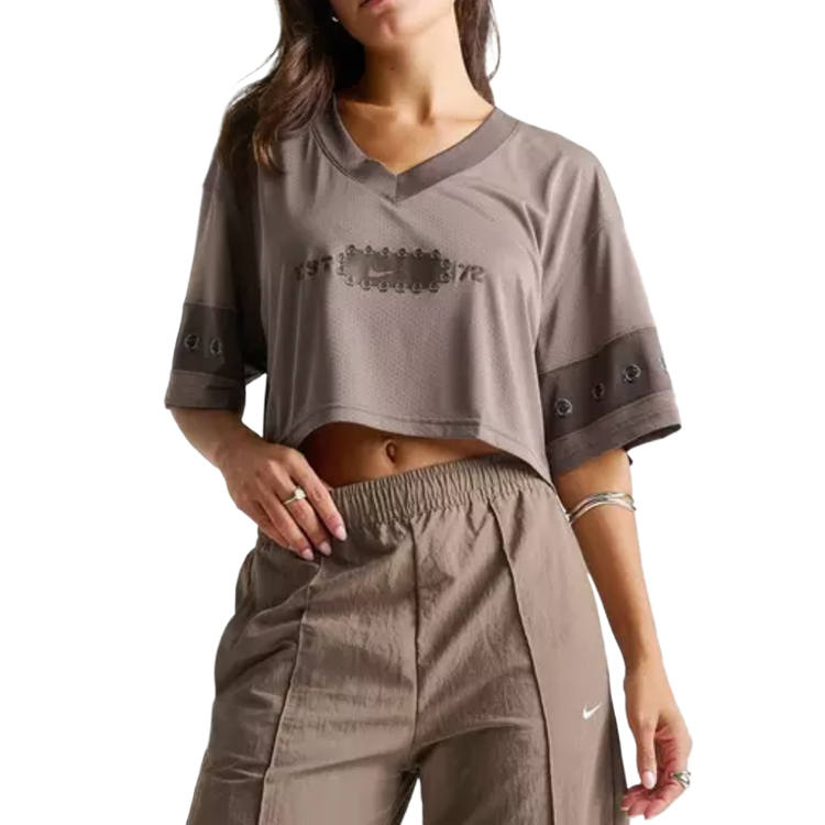 Nike Nike Sportswear T Shirts Women's Mink Brown/Ironstone V Neck Moderate