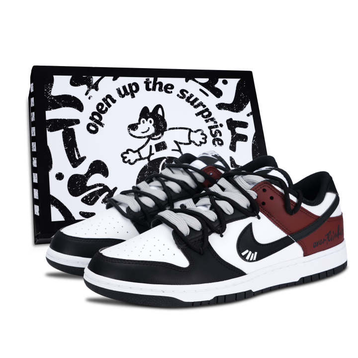 Nike Nike Dunk Skateboard Shoes Unisex Low Top Black/White/Red