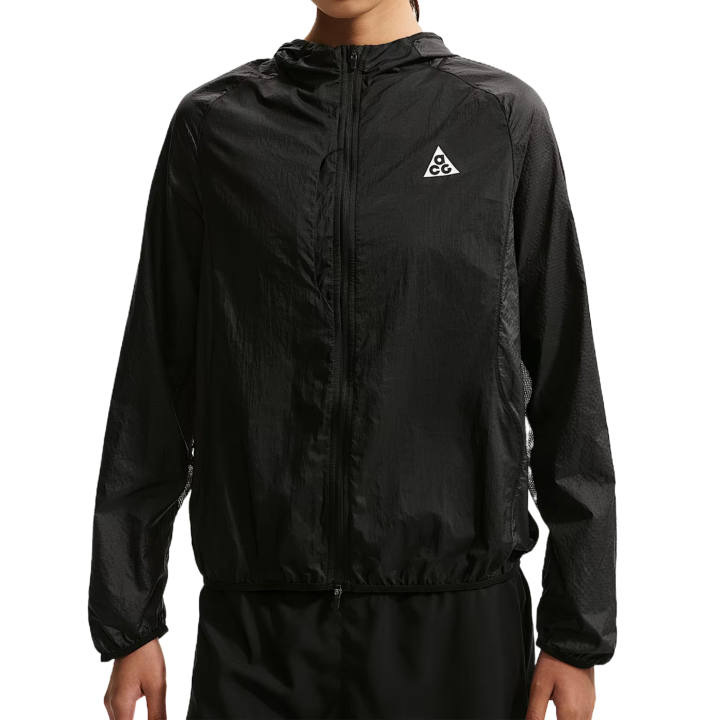 Nike Nike ACG Running Jackets Women's Black/Black/Peak White Hooded Non Detachable Moderate