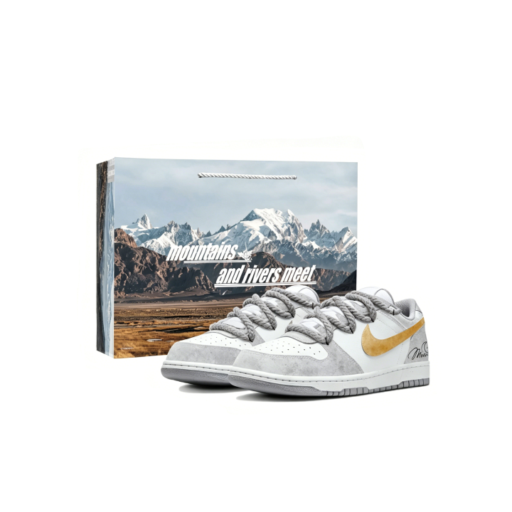 Nike Nike Big Low Lux Skateboard Shoes Men's Low Top White Gray Multicolor