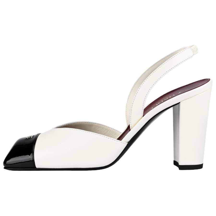 CHANEL SS26 Chunky Heel High Heels 9cm Women's Ivory White