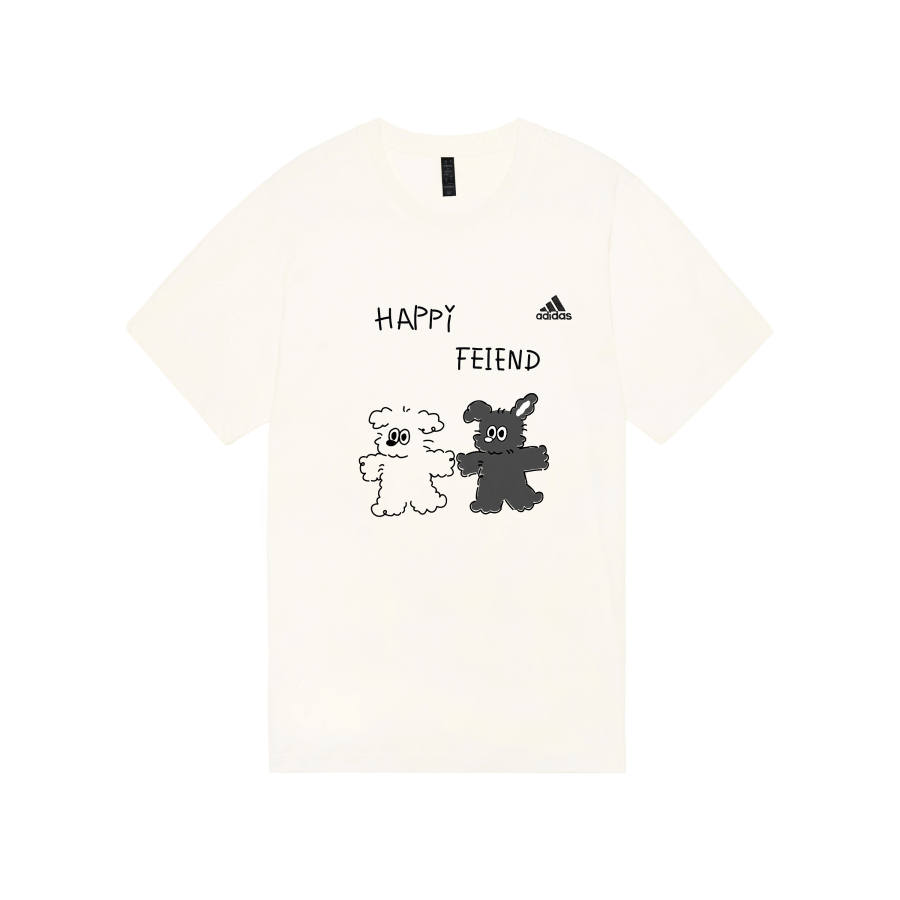 Adidas Adidas MUST HAVES T Shirts Unisex Ecru Crew Neck Moderate Straight Fit
