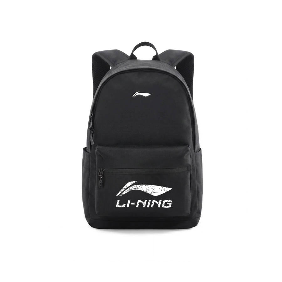 Li-Ning Li Ning Polyester Backpack Regular Unisex Black Messy Stitching