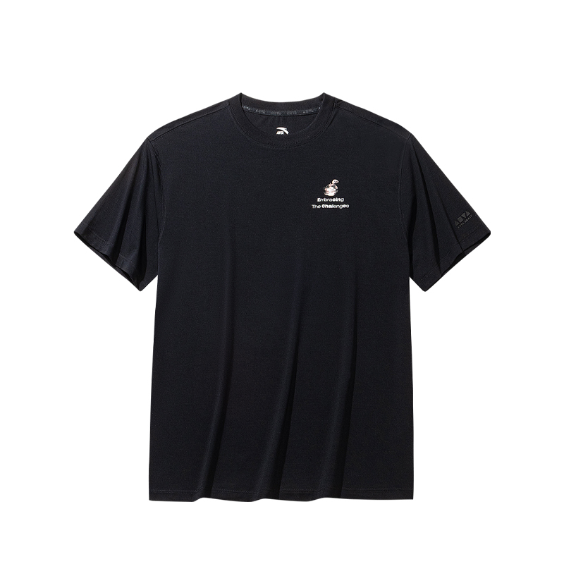 ANTA Life Collection T Shirts Women's Black Crew Neck Moderate Straight Fit