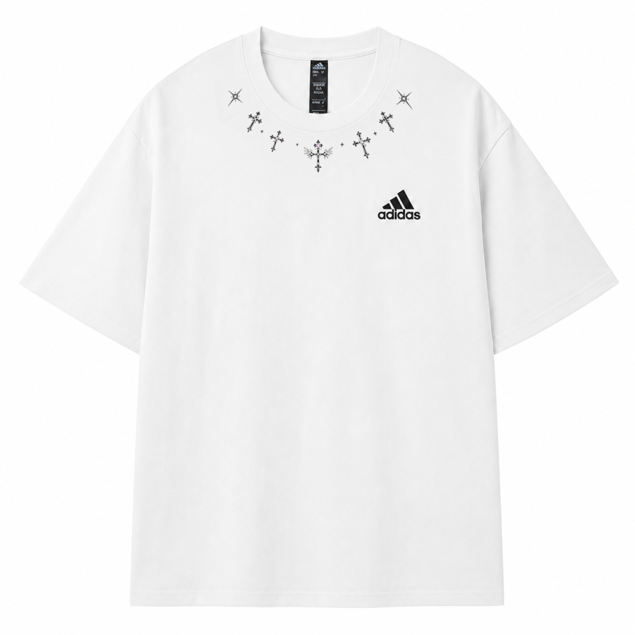 Adidas Adidas MUST HAVES T Shirts Unisex Ecru Crew Neck Thin Straight Fit