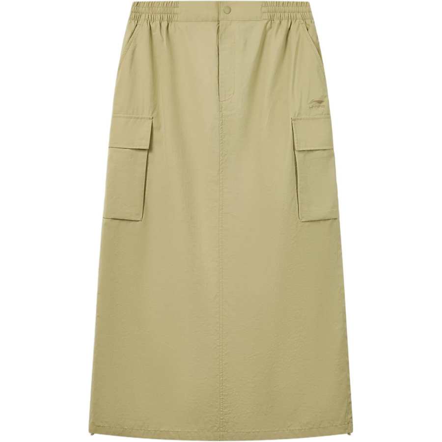 Li-Ning Li Ning Sports Life Collection Casual Long Skirts Women's Rattan Khaki Moderate Long Skirt