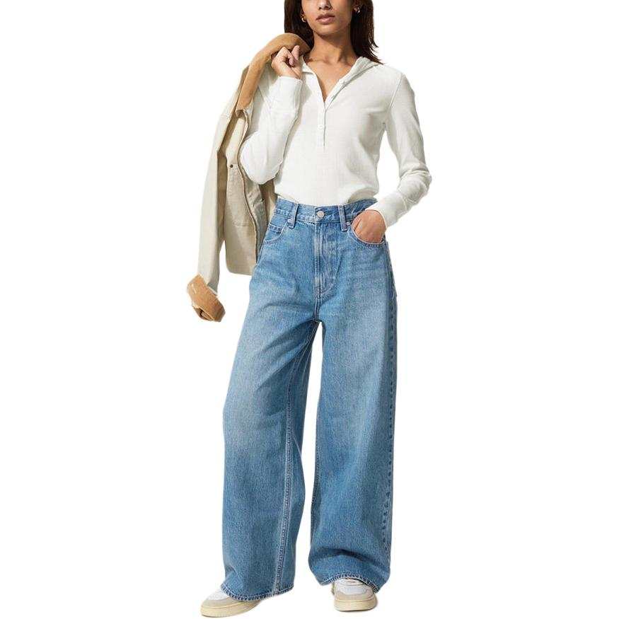 UNIQLO SS26 Jeans Women's Royal Blue Moderate Wide Leg Pants