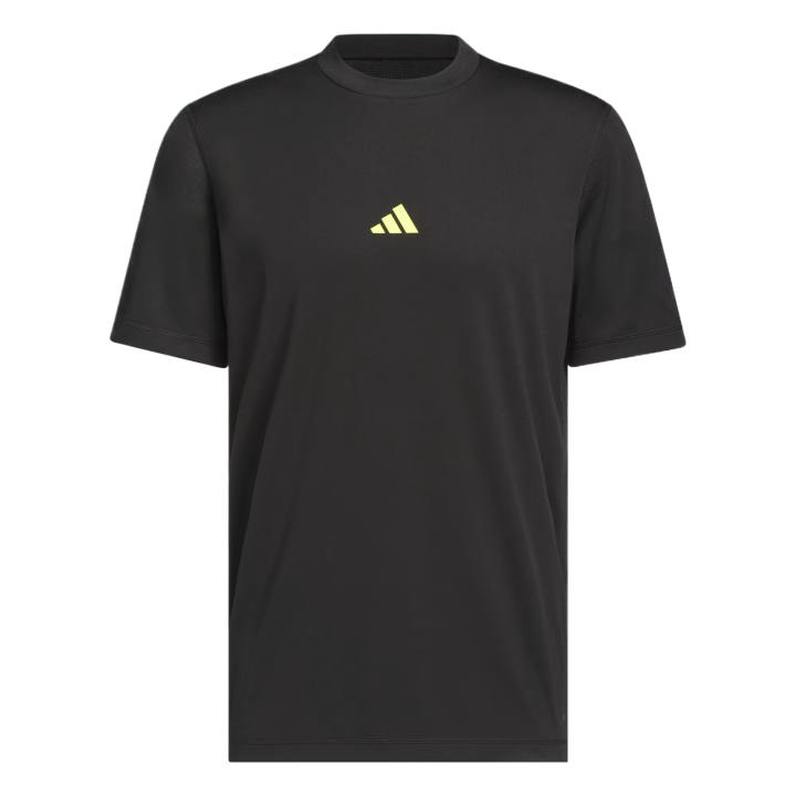 Adidas Adidas Performance T Shirts Men's Black/Sun Lemon Crew Neck Moderate