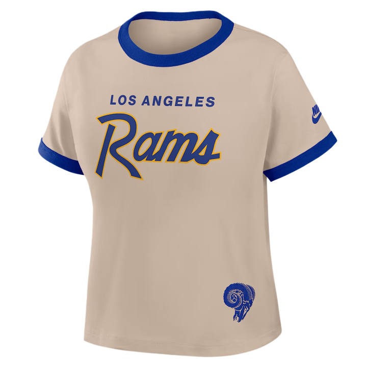 Nike Nike NFL T Shirts Women's Royal Cream Crew Neck Moderate