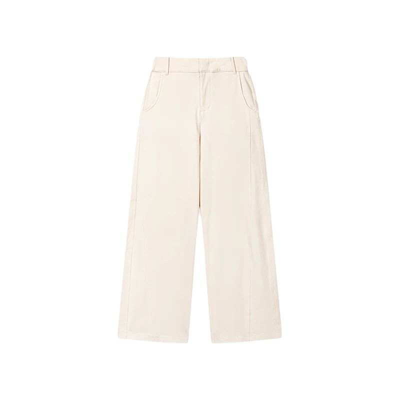 FILA Heritage Casual Pants Women's Ivory Beige IV Moderate Straight Fit Pants
