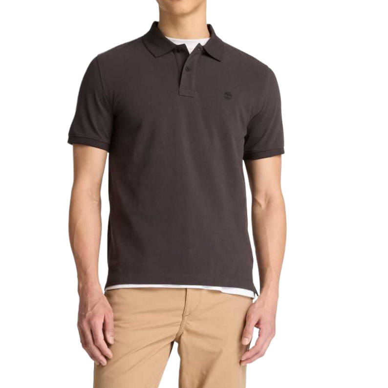 Timberland Polo Shirts Men's Gray Black Polo Collar Moderate