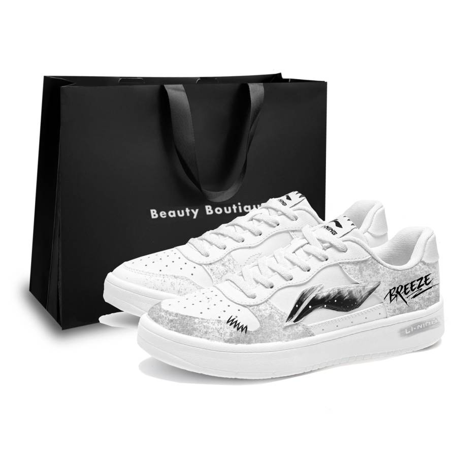 Li-Ning Li Ning Skateboard Shoes Men's Low Top Black White Gray Colorway