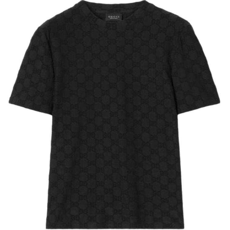 GUCCI T Shirts Men's Black Crew Neck Moderate Straight Fit