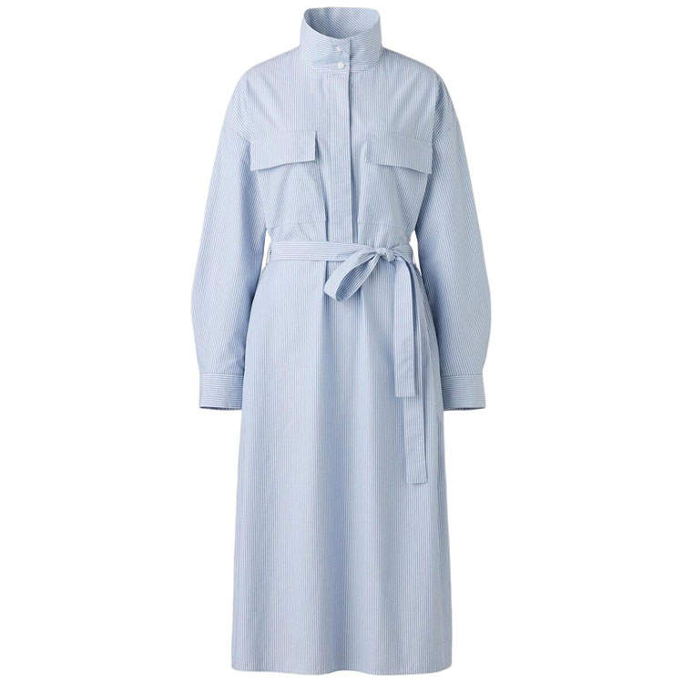 UNIQLO C Collection Long Sleeved Dresses Women's Blue Stand Collar Moderate