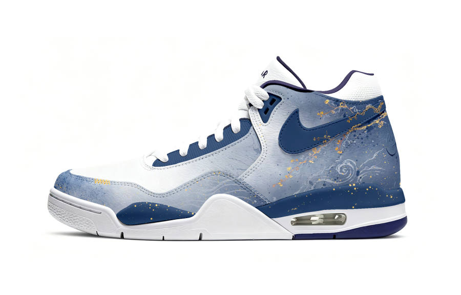 Nike Nike Flight Legacy Basketball Shoes Men's Mid Top Blue/White/Gold
