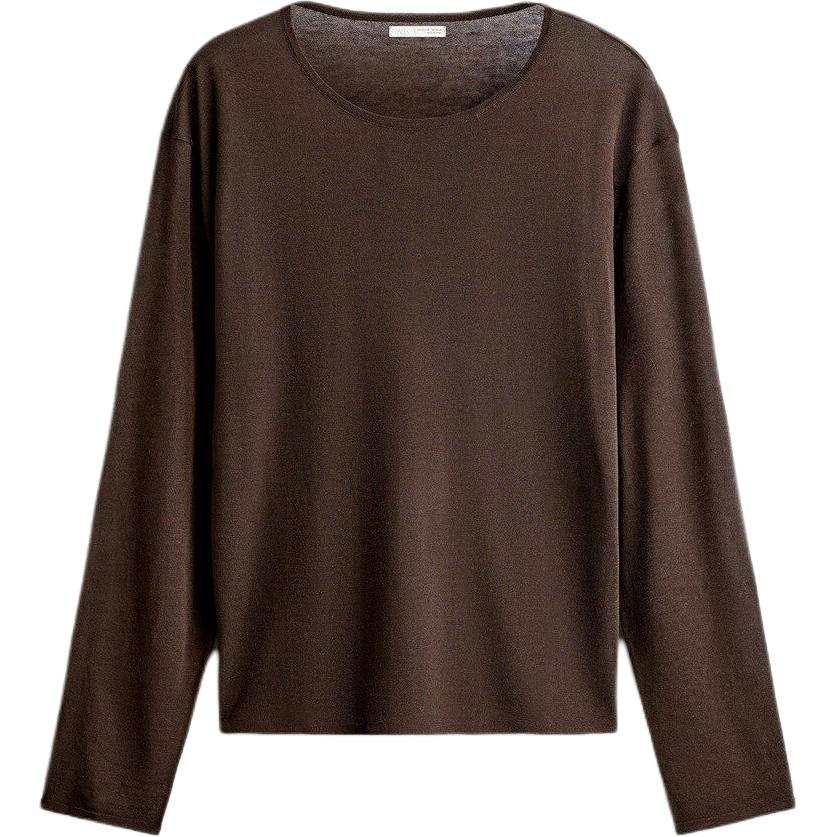 ZARA T Shirts Men's Brown Crew Neck Moderate Straight Fit