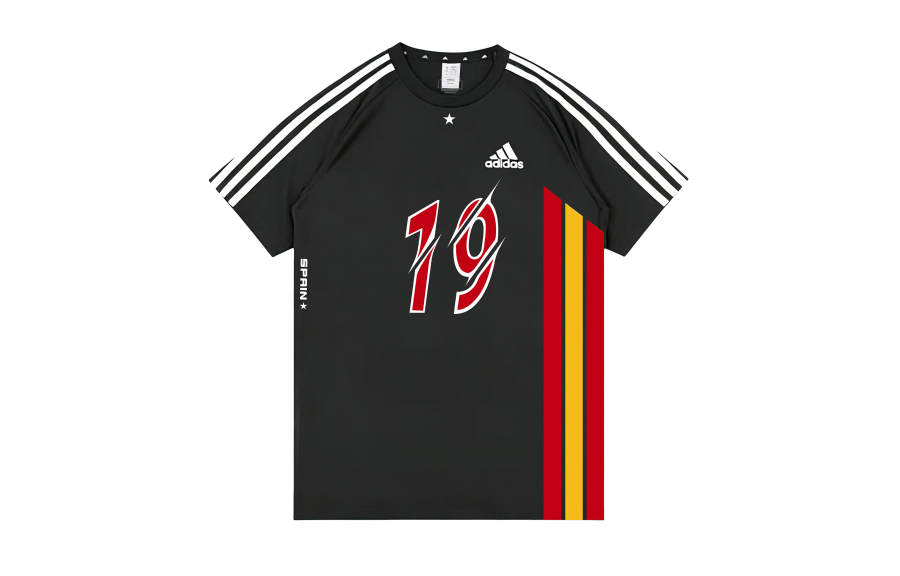 Adidas Adidas Football T Shirts Unisex Black Crew Neck Moderate