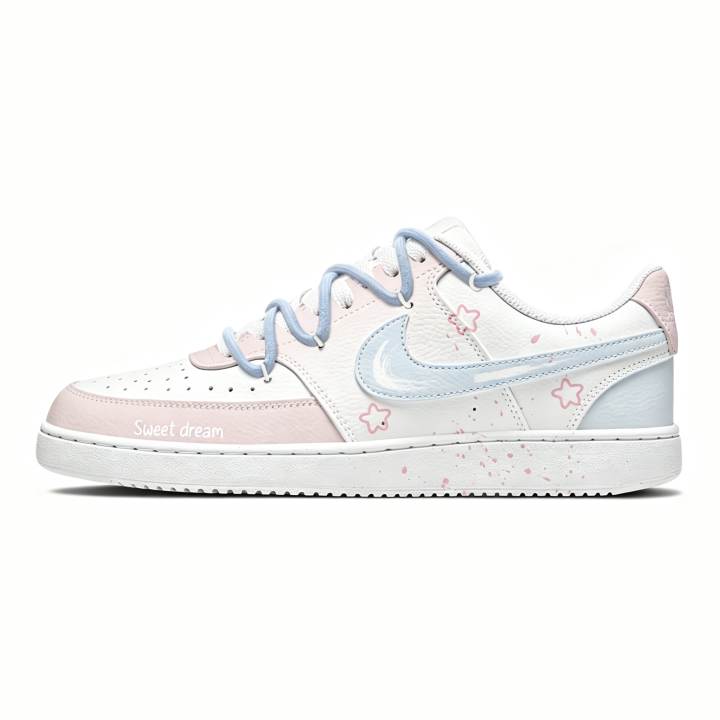 Nike Nike Court Vision 1 Skateboard Shoes Unisex Low Top White/Pink/Blue