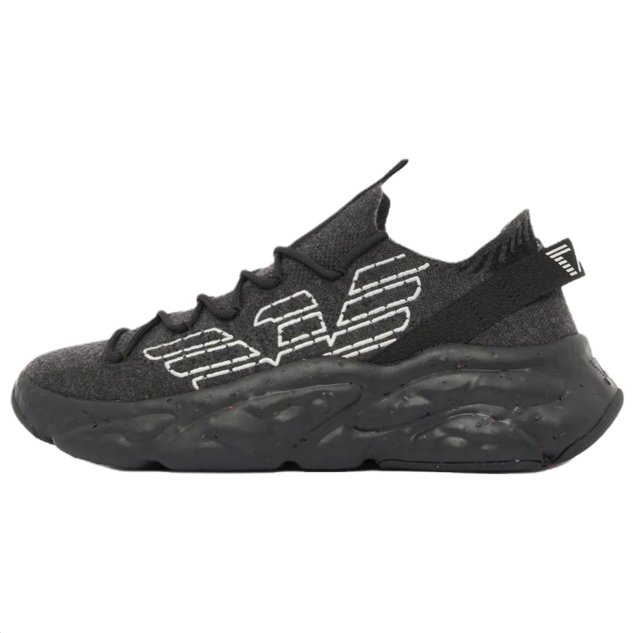 EMPORIO ARMANI EA7 Casual Shoes Unisex Low Top Gray & Black
