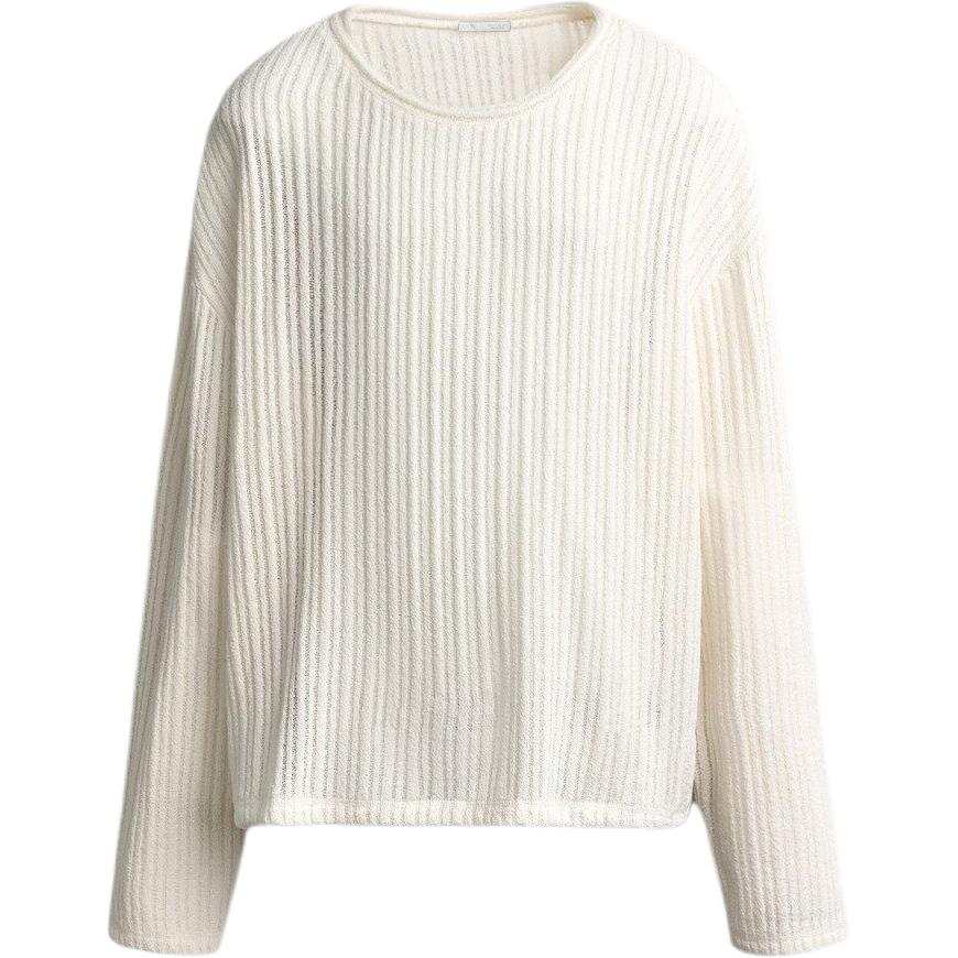 ZARA T Shirts Men's White Crew Neck Moderate Straight Fit
