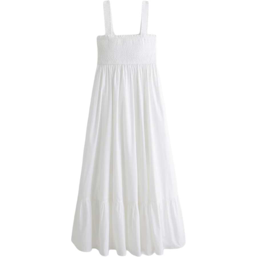 Abercrombie&Fitch Sleeveless Dresses Women's White Moderate Midi Skirt