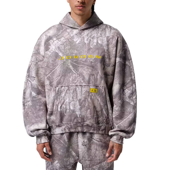 Jordan Jordan Brooklyn Sweatshirts Men's White/Bright Lemon Hooded Non Detachable Moderate