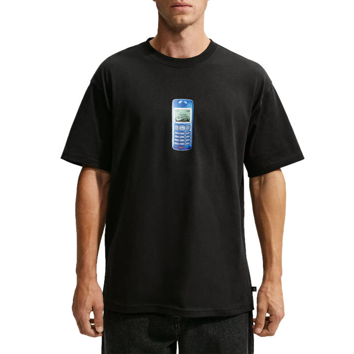 Nike Nike T Shirts Men's Black Crew Neck Moderate Straight Fit