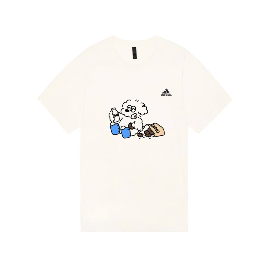 Adidas Adidas MUST HAVES T Shirts Unisex Ecru Crew Neck Moderate Straight Fit