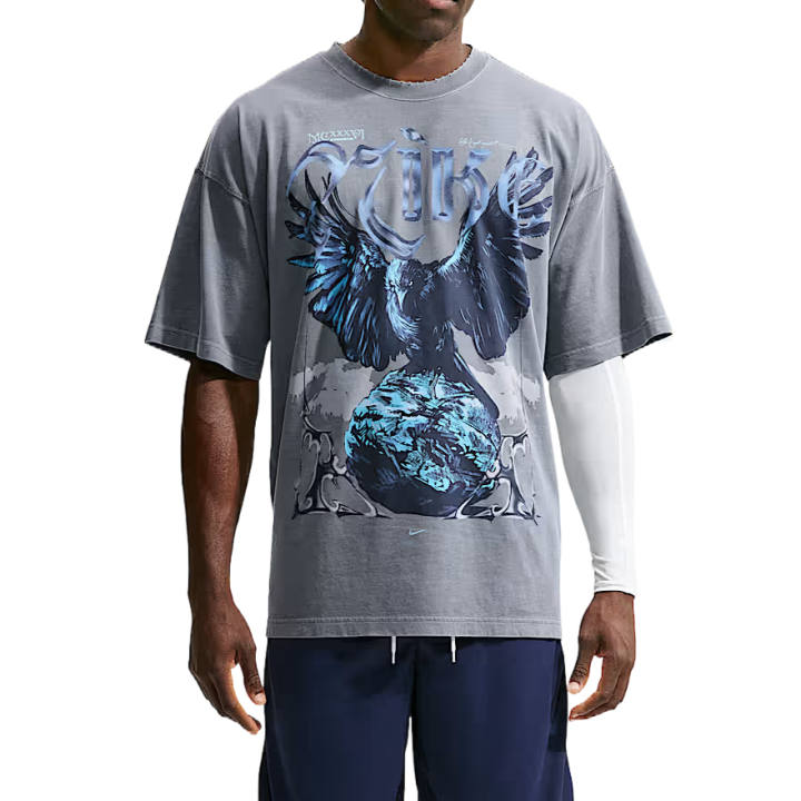 Nike Nike T Shirts Men's Cool Gray Crew Neck Moderate