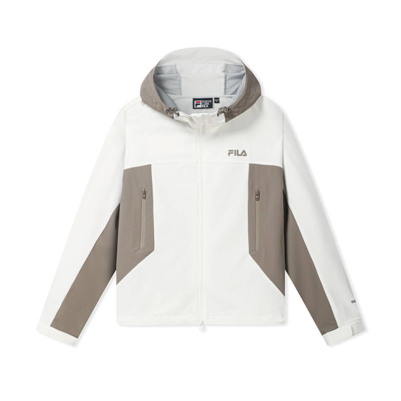 FILA ORIGINALE Jackets Women's Cloud White Hooded Non Detachable Moderate Straight Fit