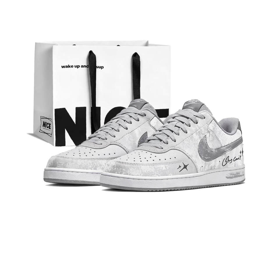 Nike Nike Court Vision Skateboard Shoes Men's Low Top Gray/White