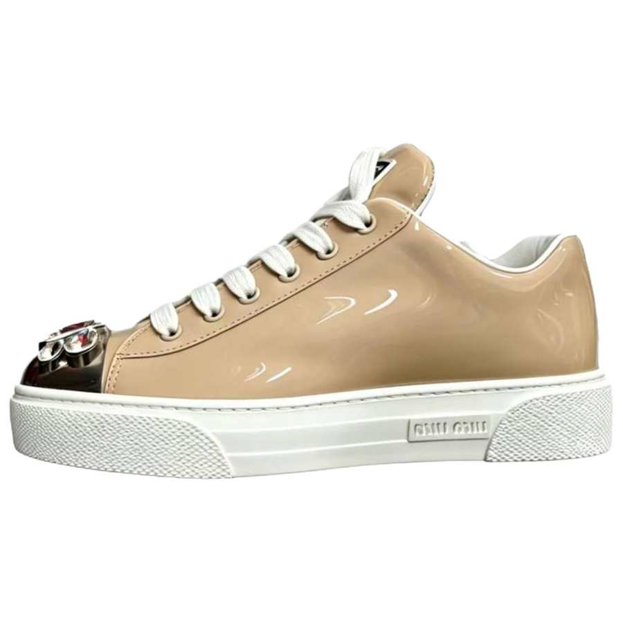MIU MIU Skateboard Shoes Women's Low Top Pink Brown
