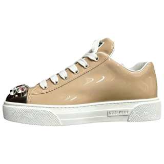 MIU MIU Skateboard Shoes Women's Low Top Pink Brown