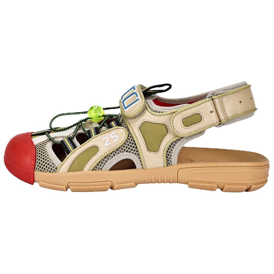 GUCCI Leather Beach Sandals Men's Brown