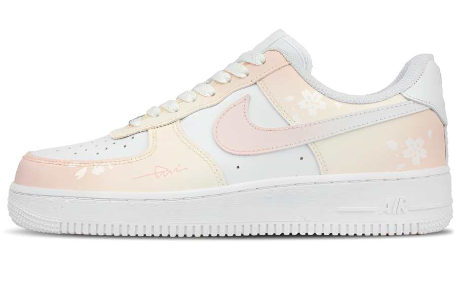 Nike Nike Air Force 1 Skateboard Shoes Women's Low Top White, Pink, Saffron