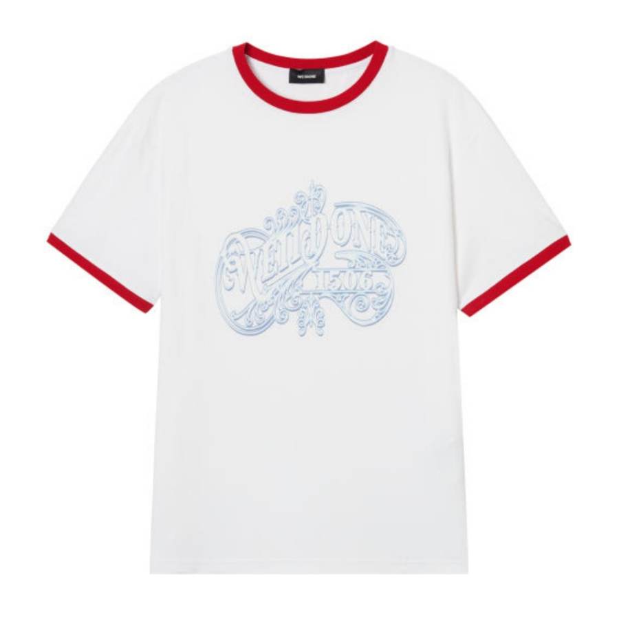 WE11DONE T Shirts Women's White Crew Neck Thin Straight Fit