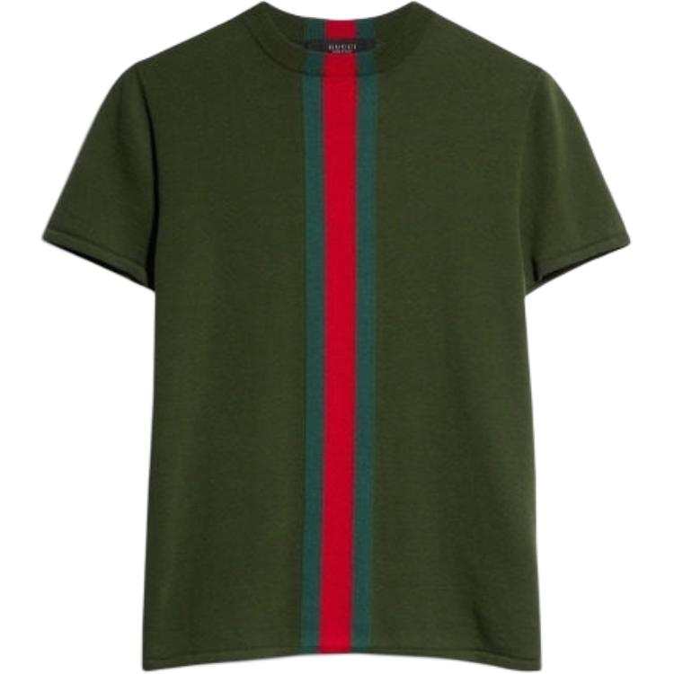 GUCCI T Shirts Men's Green Crew Neck Moderate